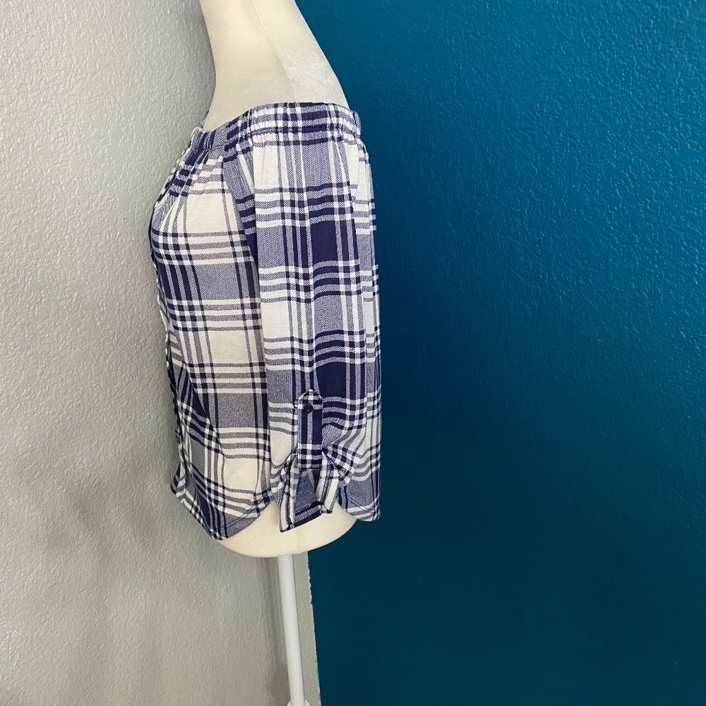 POLLY+ESTHER Plaid Blouse‎ - Picture 2 of 6